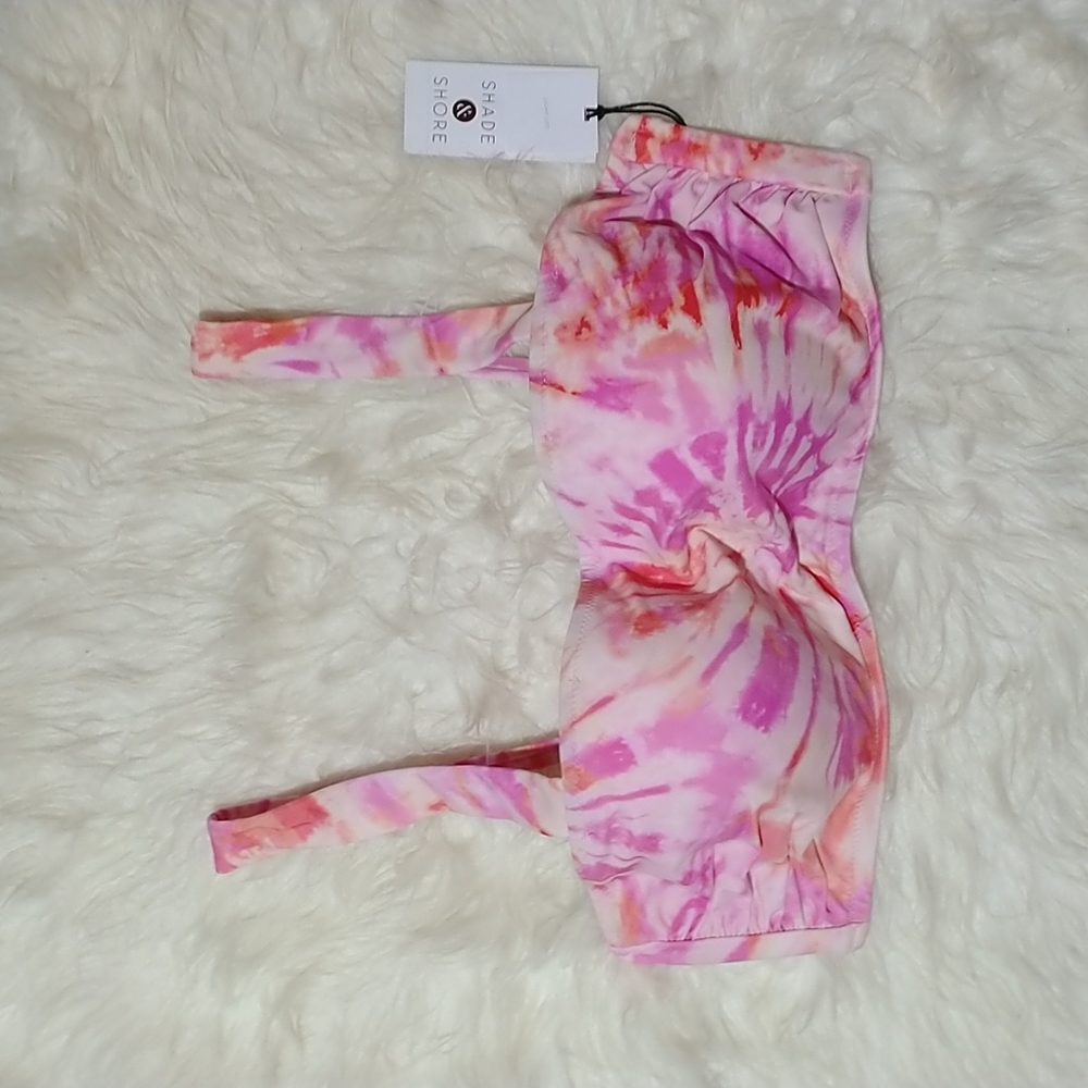 New Shade & Shore pink tie dye bikini top light lift sz 36C